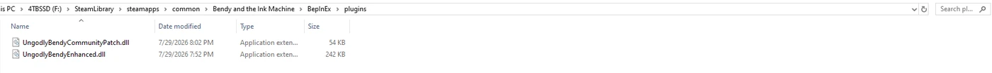 Windows Explorer showing the plugins folder